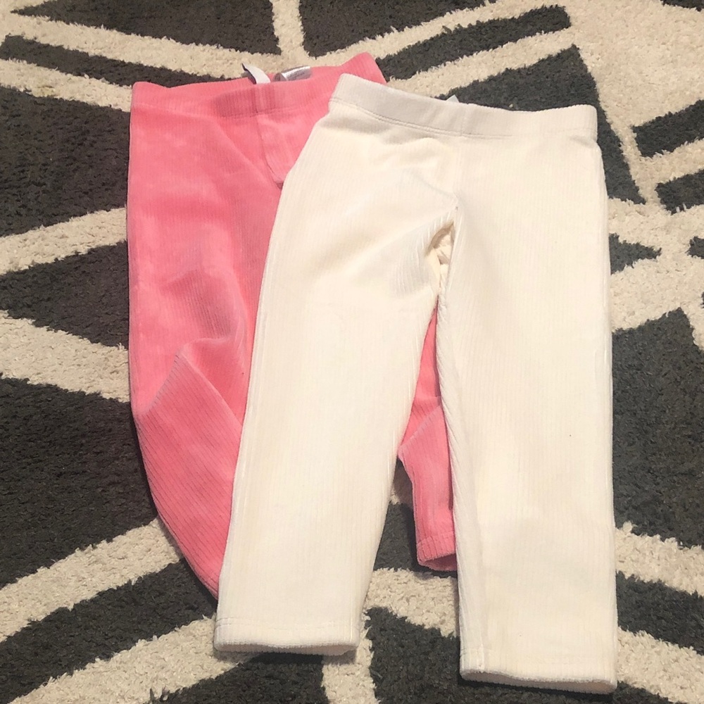 Janie and Jack Pink and Cream Leggings